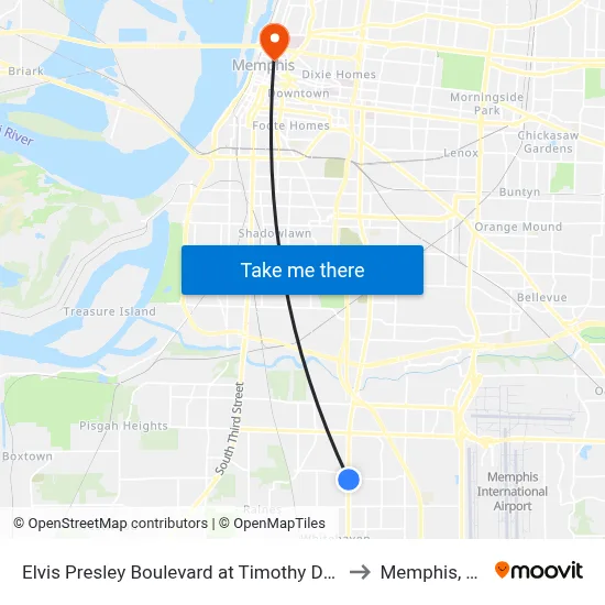 Elvis Presley Boulevard at Timothy Drive to Memphis, TN map