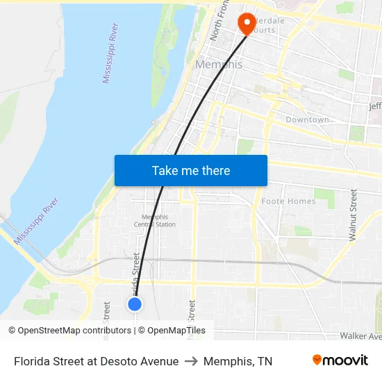Florida Street at Desoto Avenue to Memphis, TN map