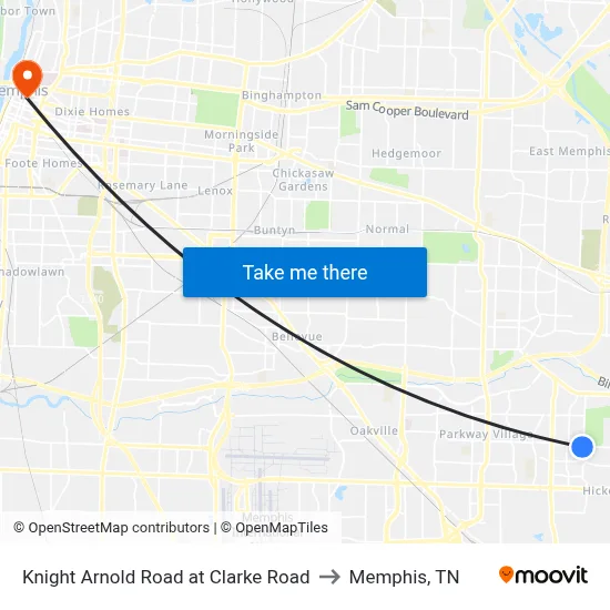 Knight Arnold Road at Clarke Road to Memphis, TN map