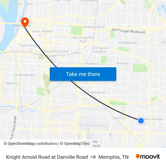 Knight Arnold Road at Danville Road to Memphis, TN map