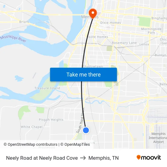 Neely Road at Neely Road Cove to Memphis, TN map