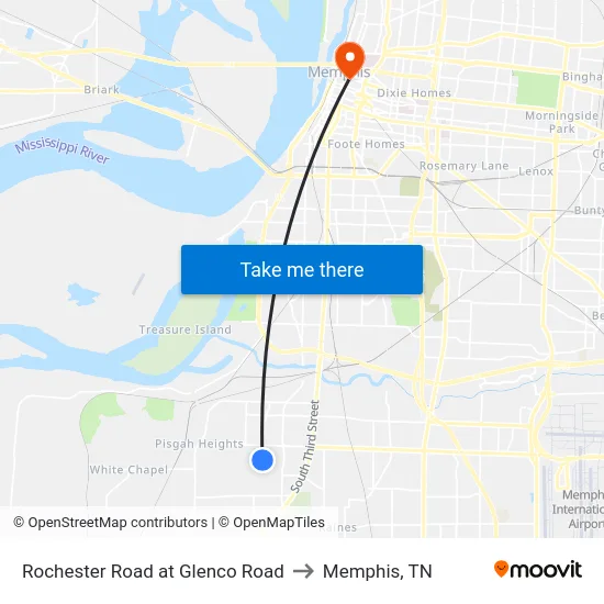 Rochester Road at Glenco Road to Memphis, TN map