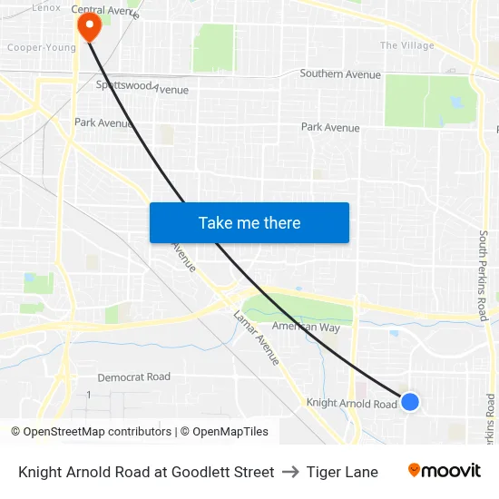 Knight Arnold Road at Goodlett Street to Tiger Lane map