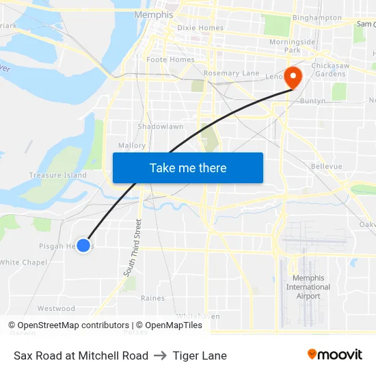 Sax Road at Mitchell Road to Tiger Lane map