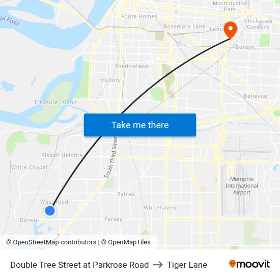 Double Tree Street at Parkrose Road to Tiger Lane map
