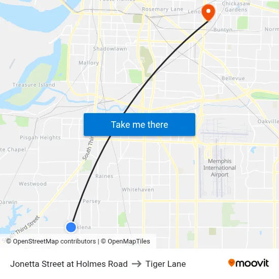 Jonetta Street at Holmes Road to Tiger Lane map