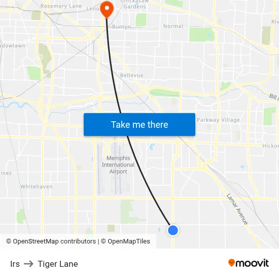 Irs to Tiger Lane map