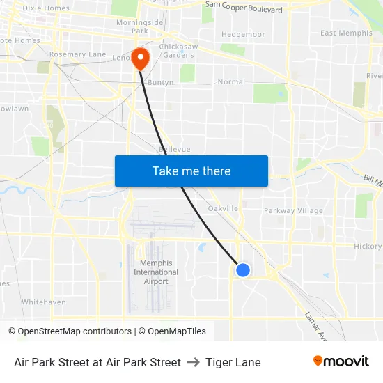 Air Park Street at Air Park Street to Tiger Lane map