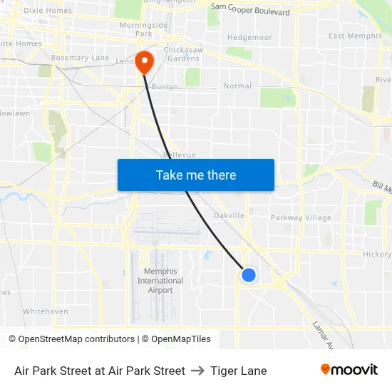 Air Park Street at Air Park Street to Tiger Lane map