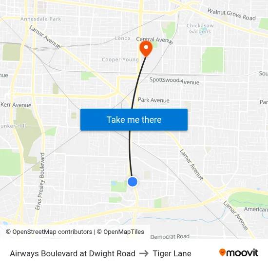 Airways Boulevard at Dwight Road to Tiger Lane map