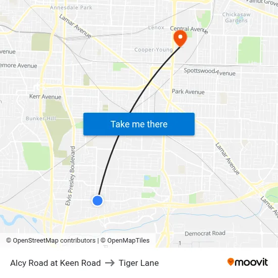 Alcy Road at Keen Road to Tiger Lane map