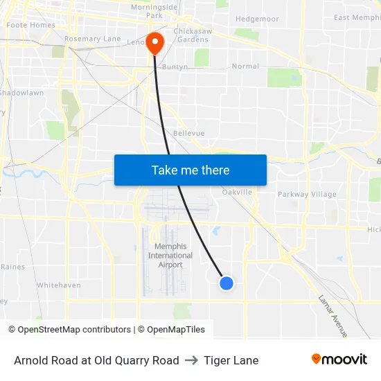 Arnold Road at Old Quarry Road to Tiger Lane map