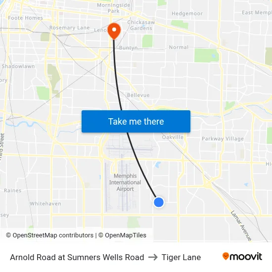 Arnold Road at Sumners Wells Road to Tiger Lane map