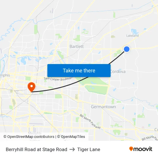 Berryhill Road at Stage Road to Tiger Lane map