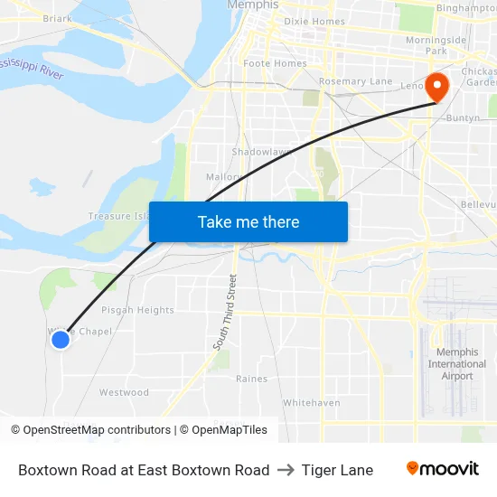 Boxtown Road at East Boxtown Road to Tiger Lane map