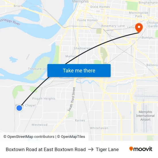 Boxtown Road at East Boxtown Road to Tiger Lane map