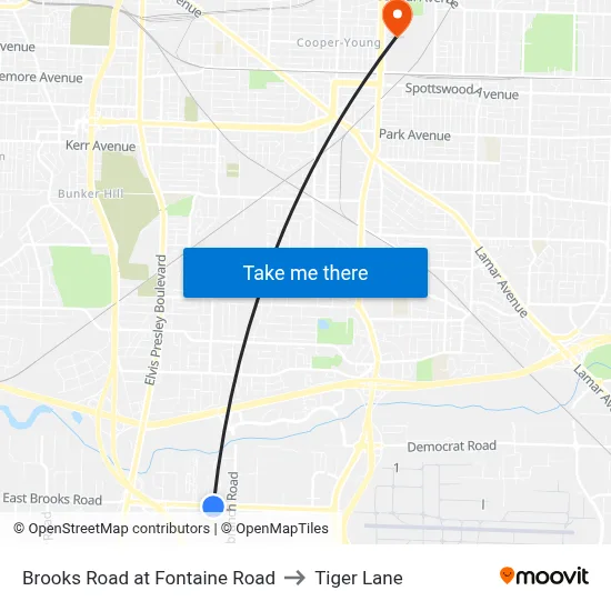 Brooks Road at Fontaine Road to Tiger Lane map