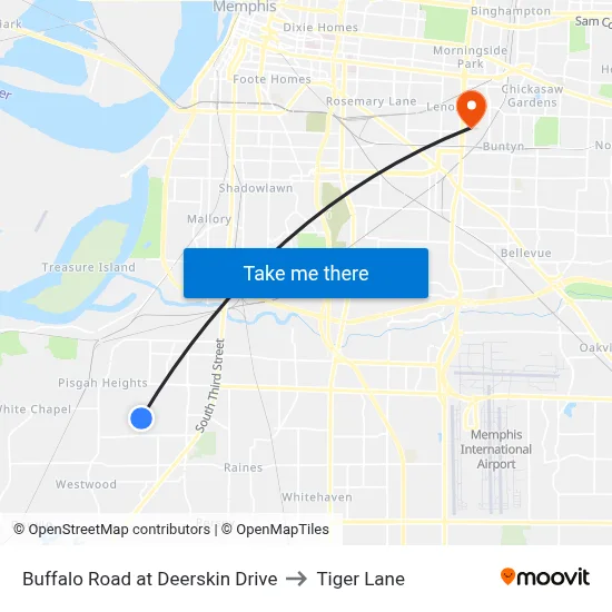 Buffalo Road at Deerskin Drive to Tiger Lane map