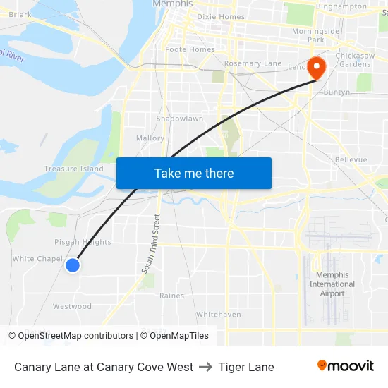 Canary Lane at Canary Cove West to Tiger Lane map