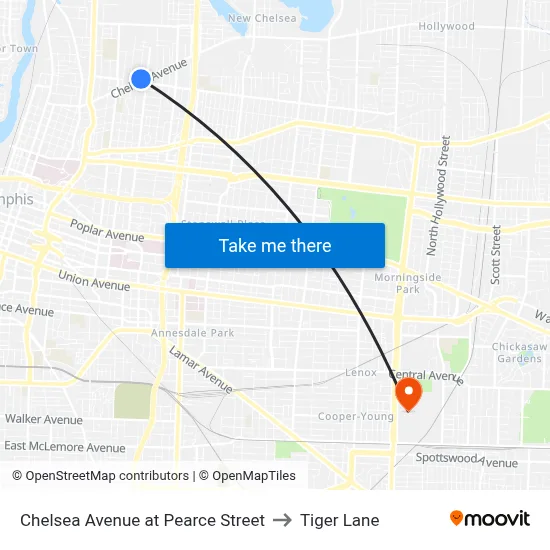 Chelsea Avenue at Pearce Street to Tiger Lane map