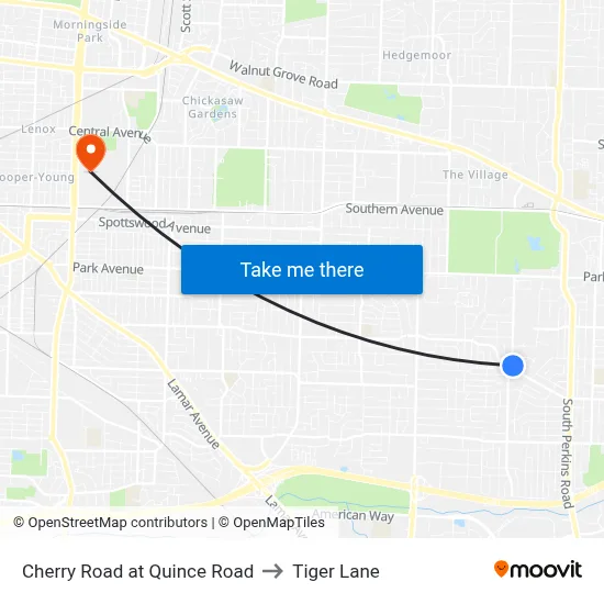 Cherry Road at Quince Road to Tiger Lane map