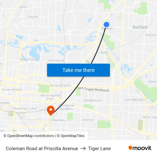 Coleman Road at Priscilla Avenue to Tiger Lane map