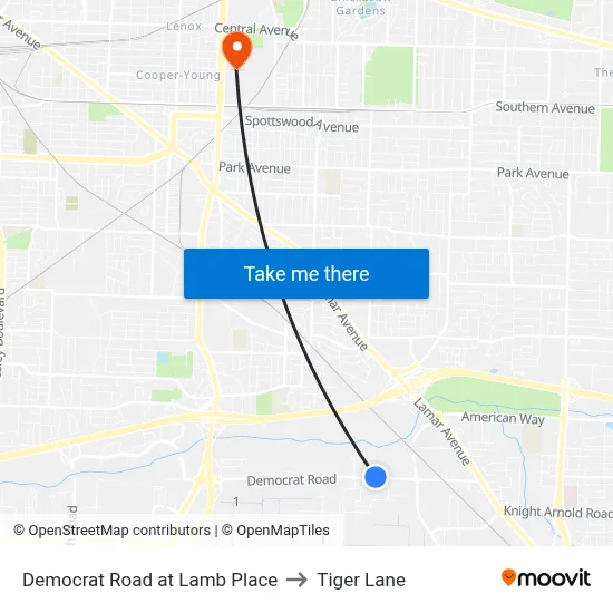 Democrat Road at Lamb Place to Tiger Lane map