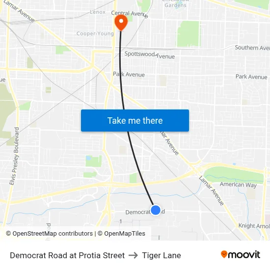 Democrat Road at Protia Street to Tiger Lane map