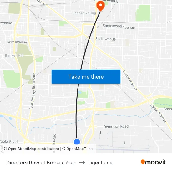 Directors Row at Brooks Road to Tiger Lane map