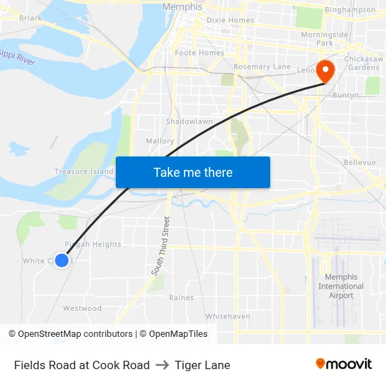 Fields Road at Cook Road to Tiger Lane map