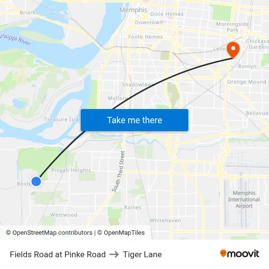 Fields Road at Pinke Road to Tiger Lane map