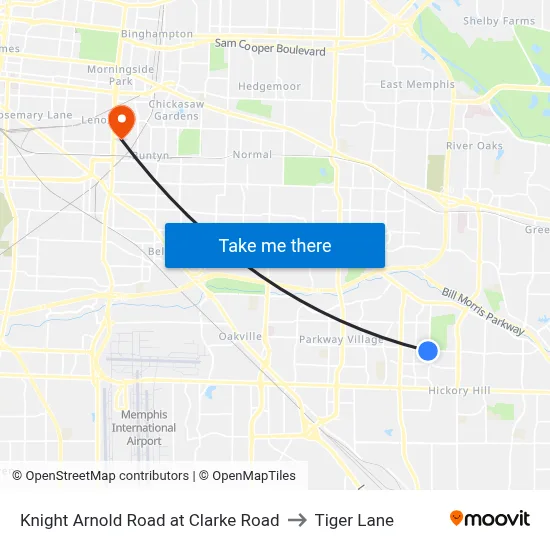 Knight Arnold Road at Clarke Road to Tiger Lane map