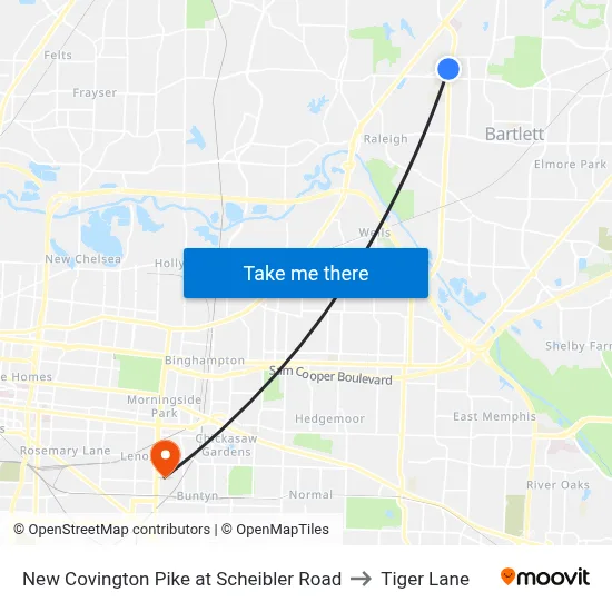 New Covington Pike at Scheibler Road to Tiger Lane map