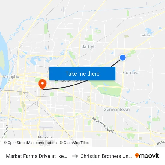 Market Farms Drive at Ikea Way Sb to Christian Brothers University map