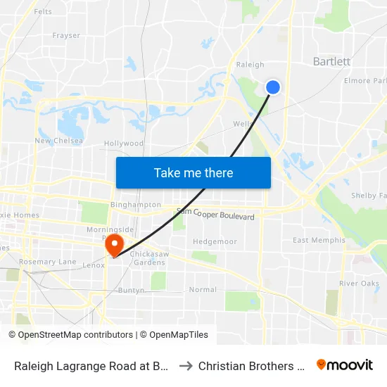 Raleigh Lagrange Road at Barbara Circle to Christian Brothers University map