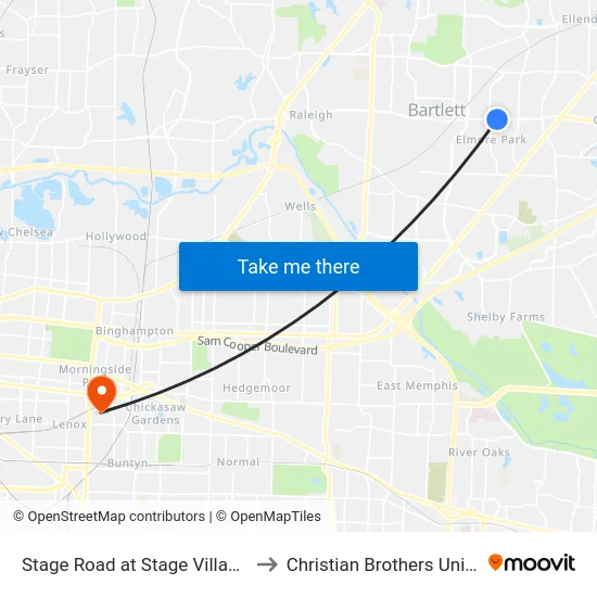 Stage Road at Stage Village Cove to Christian Brothers University map