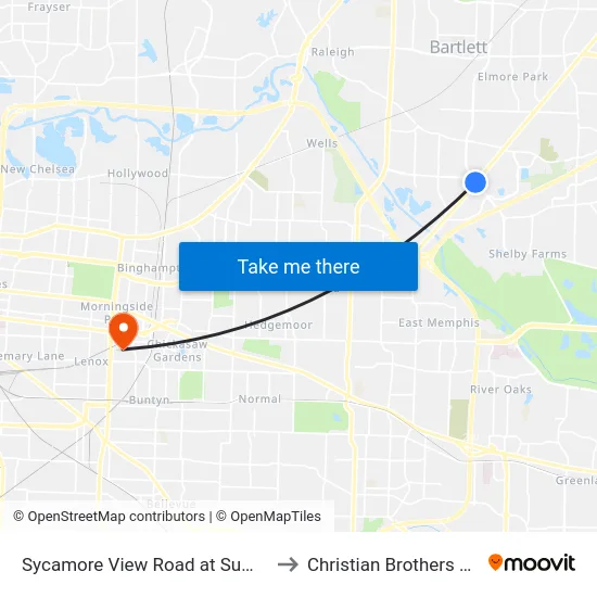 Sycamore View Road at Summer Avenue to Christian Brothers University map