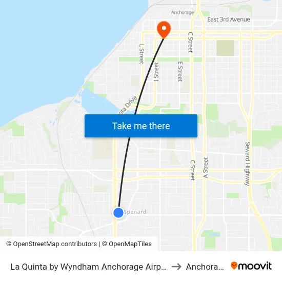 La Quinta by Wyndham Anchorage Airport to Anchorage map