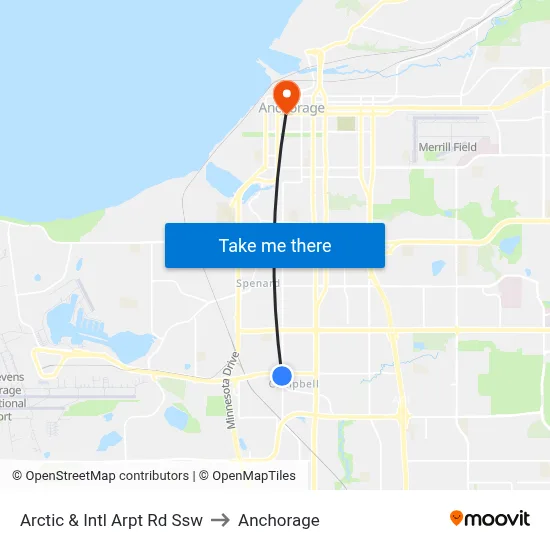 Arctic & Intl Arpt Rd Ssw to Anchorage map