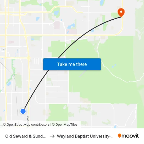 Old Seward & Sundown Sse to Wayland Baptist University-Anchorage map