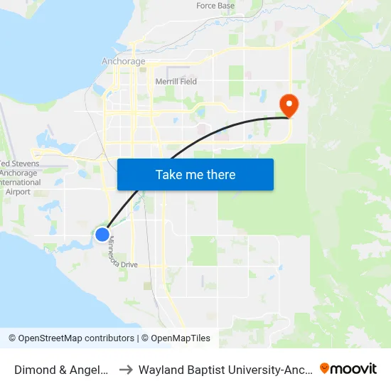 Dimond & Angela Ese to Wayland Baptist University-Anchorage map