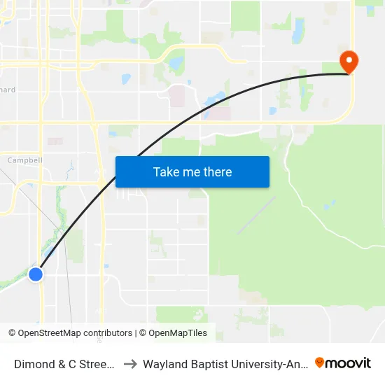 Dimond & C Street Wnw to Wayland Baptist University-Anchorage map