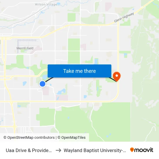 Uaa Drive & Providence Nnw to Wayland Baptist University-Anchorage map