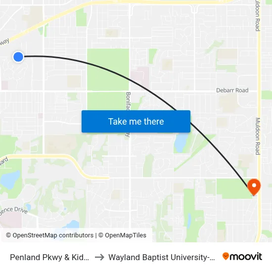 Penland Pkwy & Kids Ct Ese to Wayland Baptist University-Anchorage map