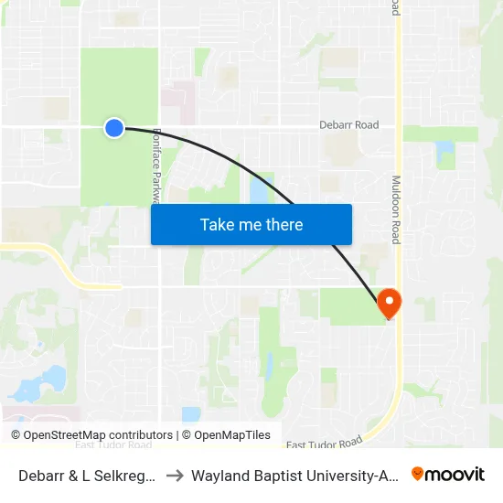 Debarr & L Selkregg Wsw to Wayland Baptist University-Anchorage map