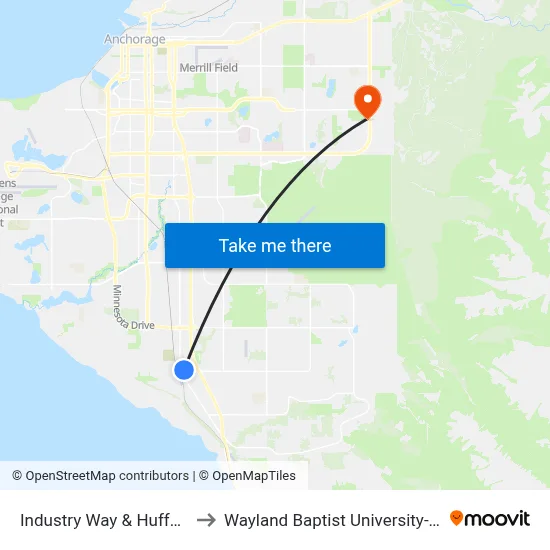 Industry Way & Huffman Nnw to Wayland Baptist University-Anchorage map