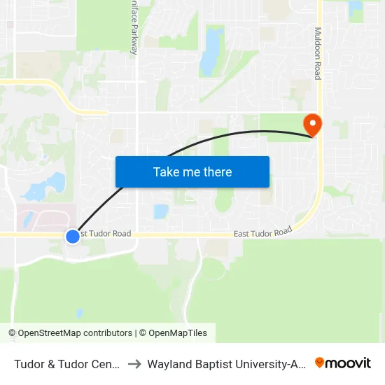 Tudor & Tudor Centre Ese to Wayland Baptist University-Anchorage map