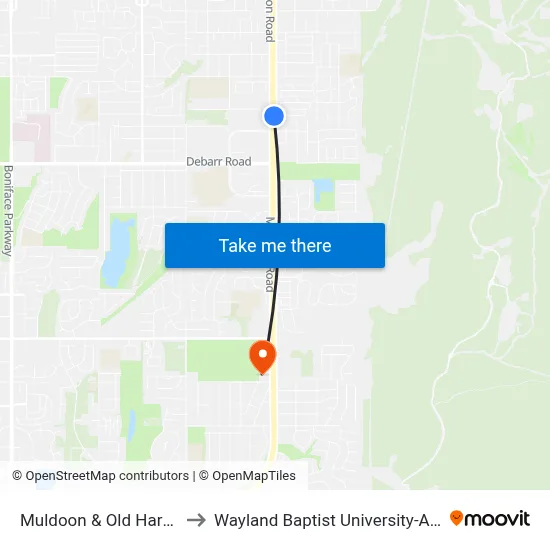 Muldoon & Old Harbor Sse to Wayland Baptist University-Anchorage map