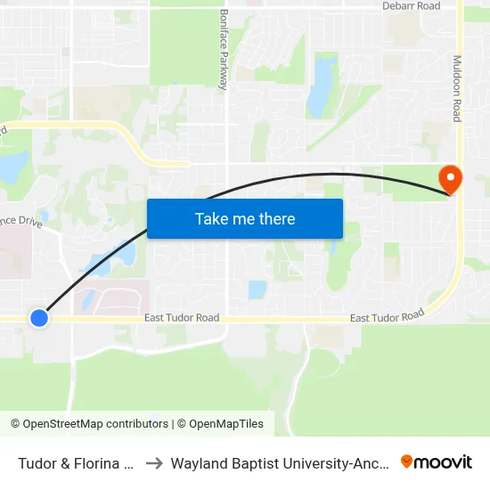 Tudor & Florina Wnw to Wayland Baptist University-Anchorage map