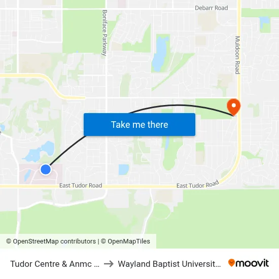 Tudor Centre & Anmc Xwalk Ese to Wayland Baptist University-Anchorage map